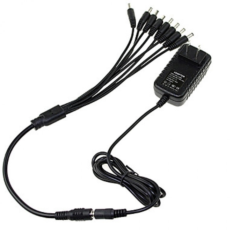 AC Adapter Power Supply 8 Port Cable for CCTV Cameras  