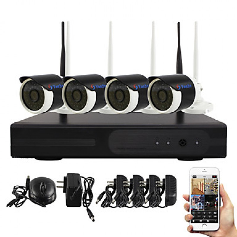 WiFi IP Camera NVR Kit 720P CCTV Cameras Videcam indoor Waterproof  IR security camera self defense security  