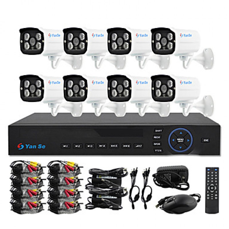 8CH 960H 1000TVL CCTV DVR Kit IR Camera Color Waterproof Security Cameras System 3.6mm 720CFW08  