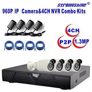 IP Camera with 960P/Infrared/Waterproof and 4CH  H...