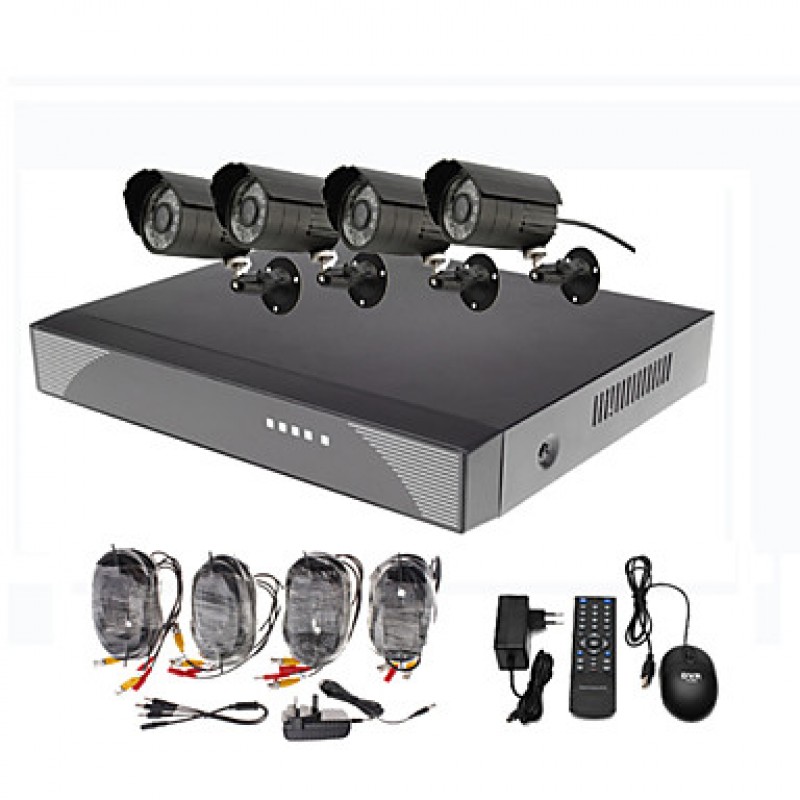 8 Channel Surveillance Security System 4 Outdoor Warterproof Camera Night Vision  