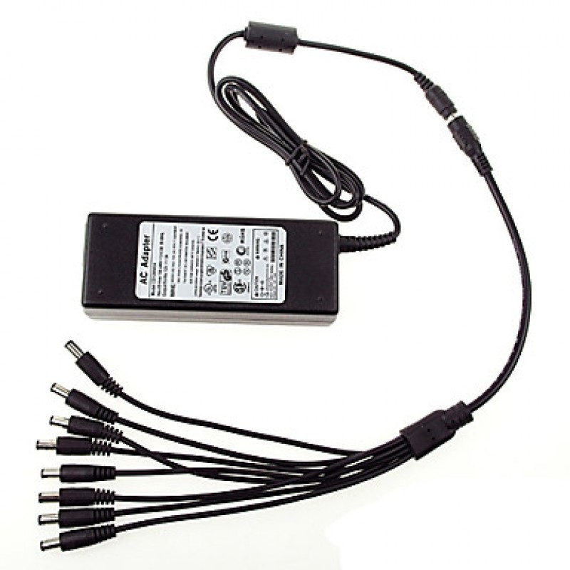 8 Ports 12V 5A DC Power Adapter for Security Cameras  