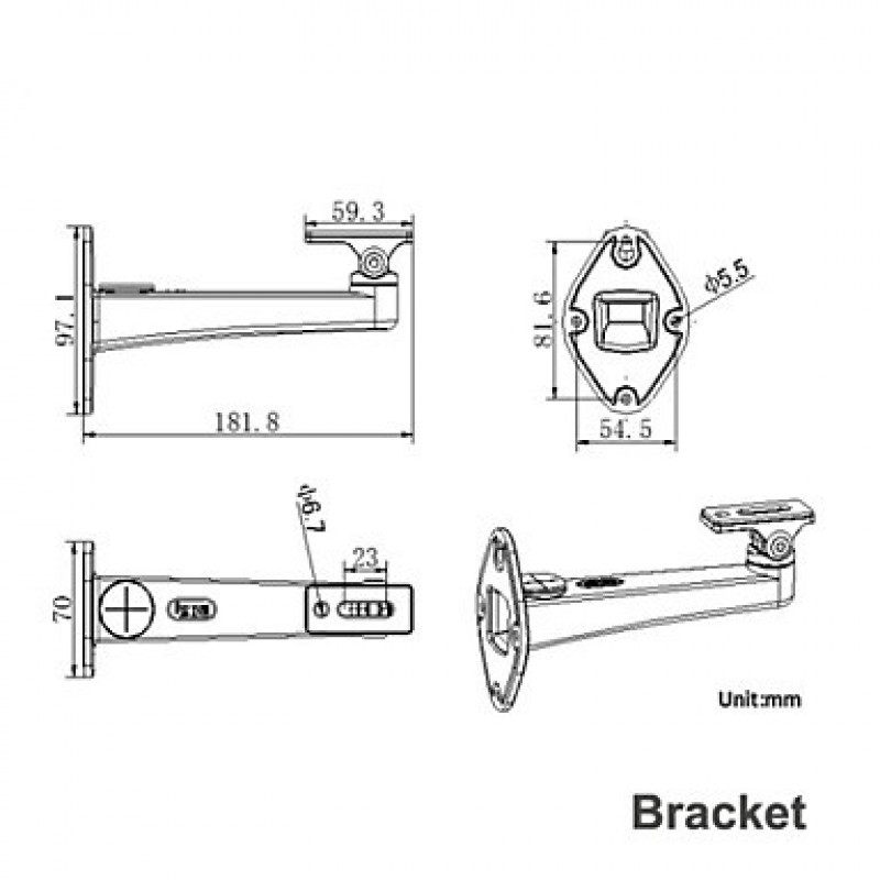 DS-1292ZJ Outdoor and Indoor Wall Mount Bracket for DS-2CD2232-I5/DS-2CD3T45-I5/DS-2CD2T45-I5 IP Camera  