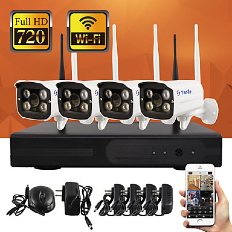 WiFi IP Camera NVR Kit 720P CCTV Cameras Videcam indoor IR security camera self defense security cameras  