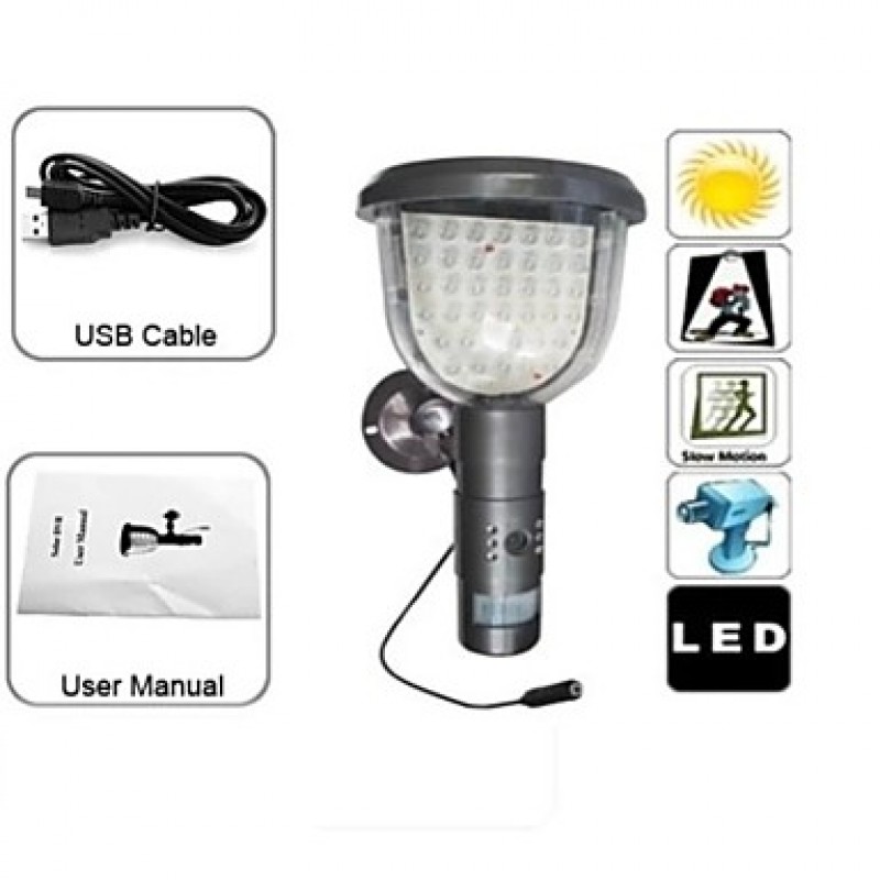 Solar DVR Security Camera Light PIR Motion Detection Video Record  