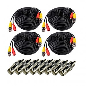 VideoSecu 4 Pack 100ft(30M) Video Power Cables Ext...