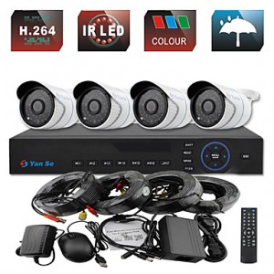 4CH 960H CCTV DVR Kit IR Color Waterproof Camera S...