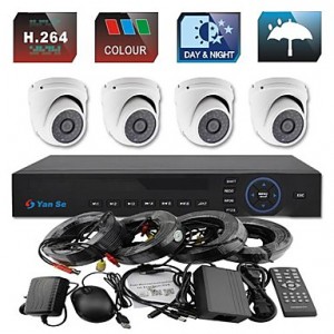 4CH 960H CCTV DVR Kit IR Color Waterproof Dome Cam...