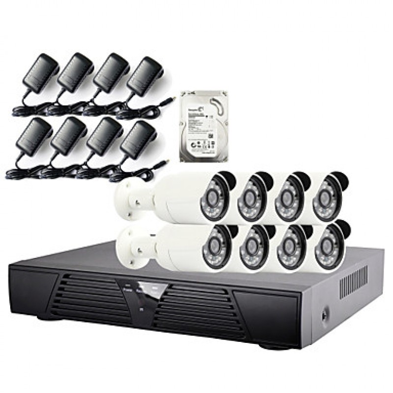 Camera with 1080P/Infrared/Waterproof and 8CH  H.264 NVR/2TB Surveillance HDD Combo Kits  