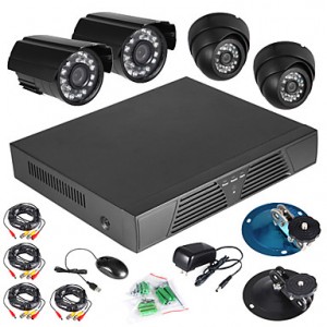 4CH CCTV Full D1 DVR Motion Detection 600 TVL Outd...