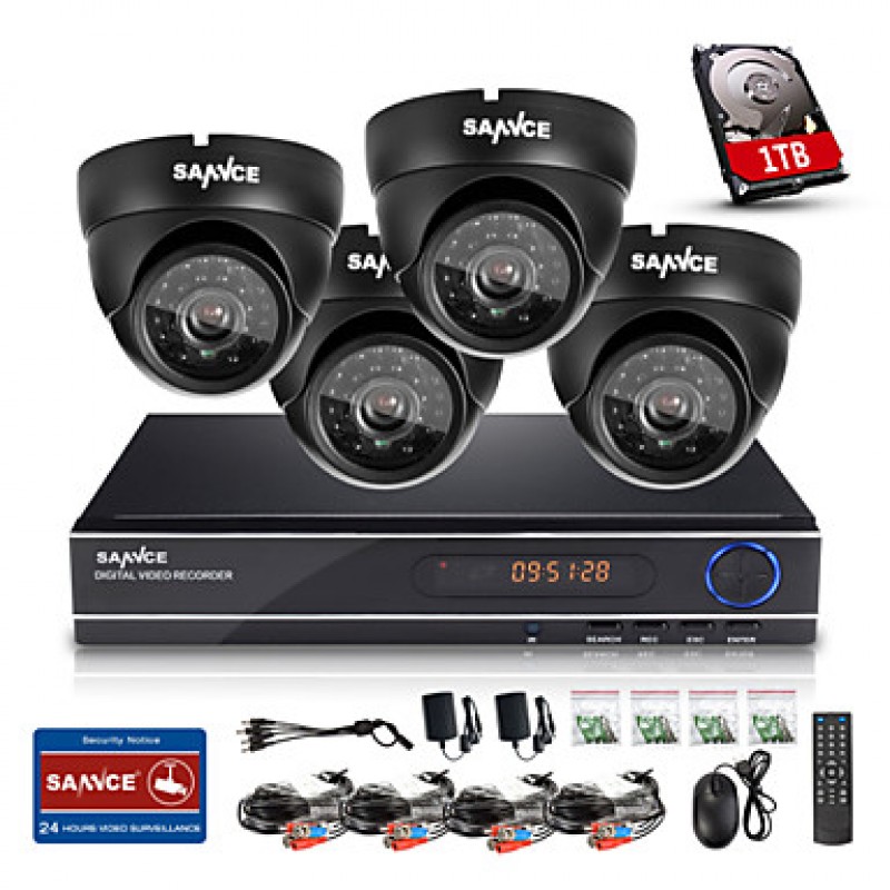 8CH CCTV System 720P Camera 1080P HDMI AHD CCTV DVR 4PCS 1.0 MP IR Outdoor Security Camera Surveillance System  