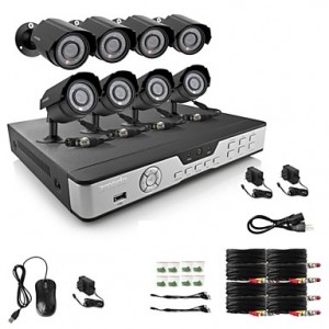 8 CH Key DVR 4 Outdoor 600TVL Day Night CCTV Home ...