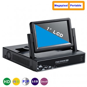 7Inch 4CH 960P/720P with HDMI and P2P LCD NVR  