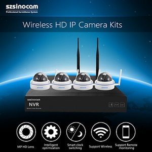 Metal Dome 4CH 720P 1.0MP WIFI NVR Kits,No Need To...