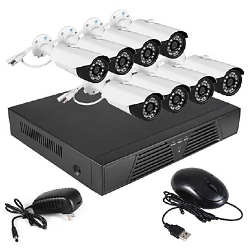 8CH HDMI 960H Network DVR 700TVL Outdoor Day/Night Security Camera System  