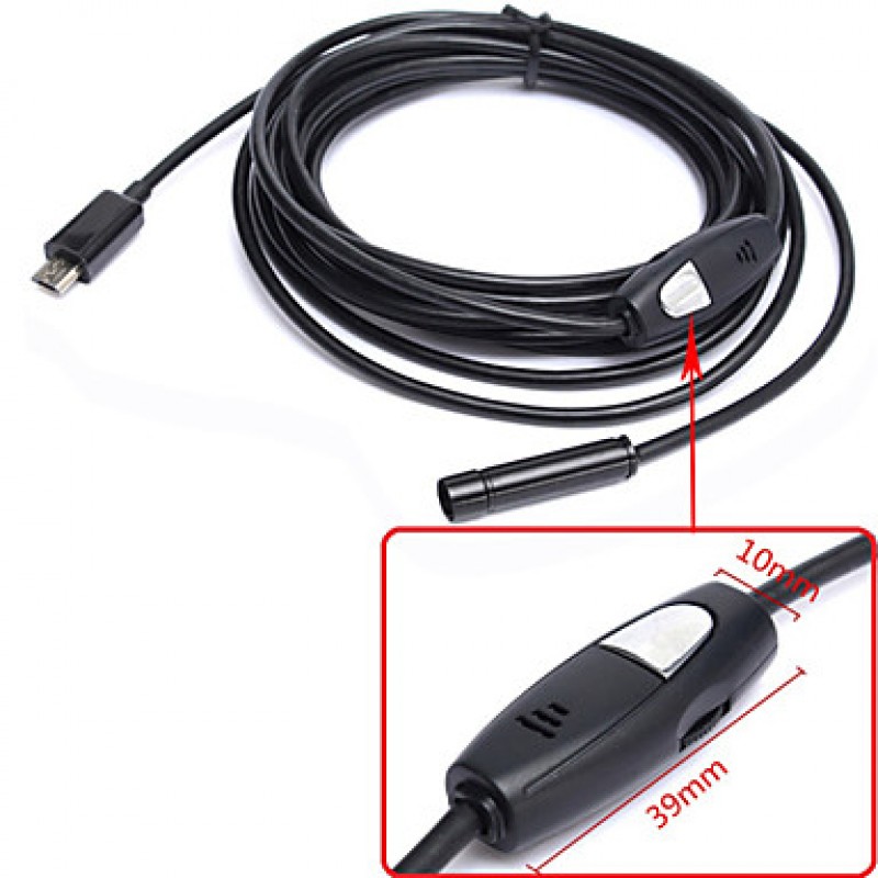 6 LED 7mm Lens Android Endoscope Waterproof Inspection Borescope Tube Camera  