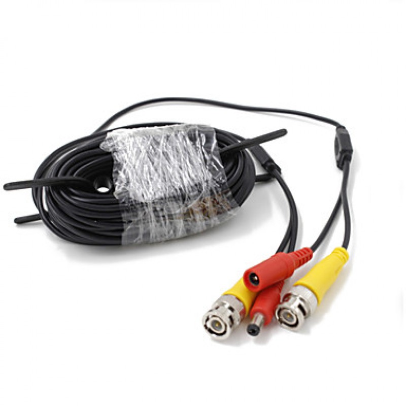 33FT(10M) CCTV Security Surveillance Camera Video Power Extension Cable Pre-made All-in-One BNC RCA Cable  