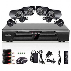 8CH Full 960H DVR and 4pcs Outdoor 800TVLine Day/N...