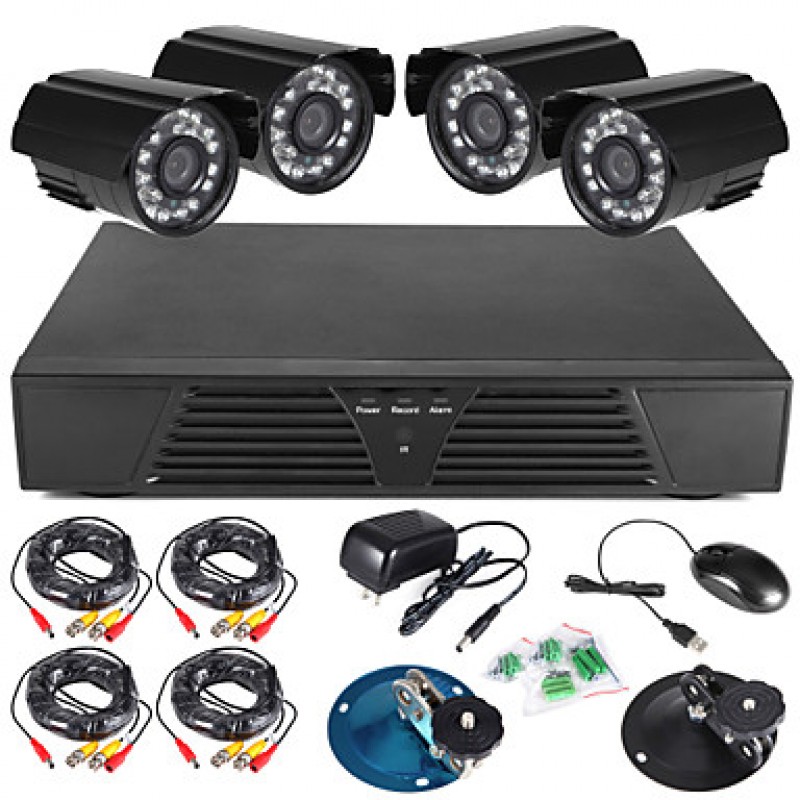 8CH Full 960H DVR and 4pcs Outdoor 600TVLine Day/Night cameras  