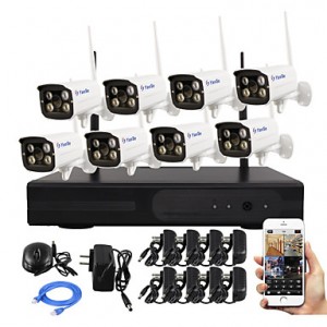 8CH WiFi IP Camera NVR Kit 720P CCTV Cameras Videc...