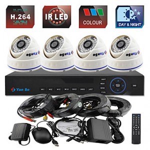 4CH 960H CCTV DVR Kit IR Color Dome Camera Securit...