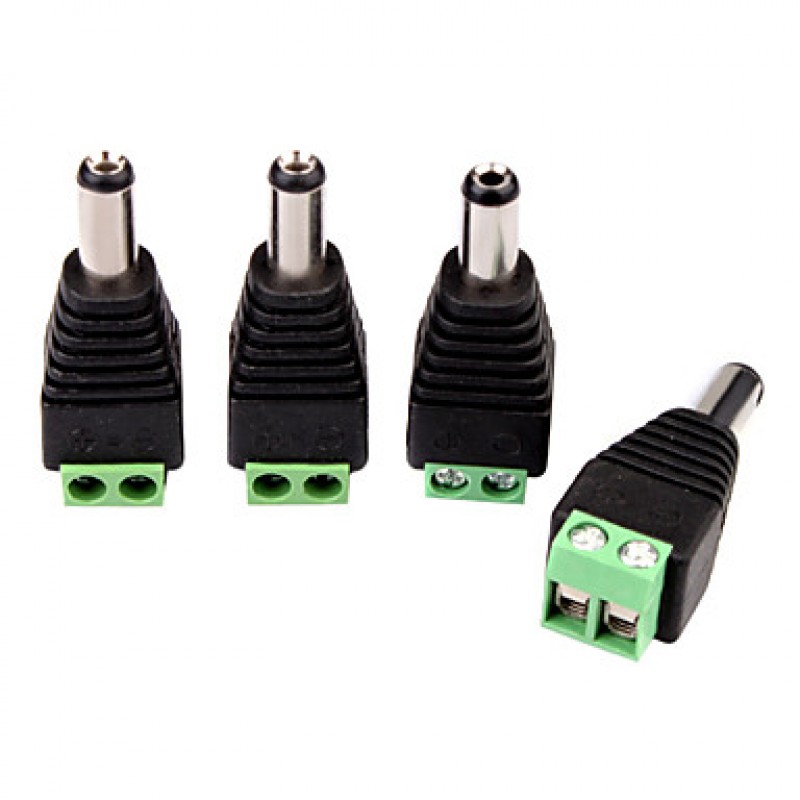 5PCS DC Power Male Jack to 2 Conductor Screw Down Connector for LED Light Controller  