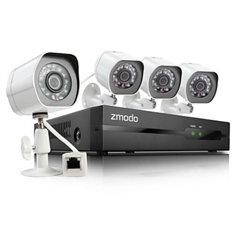 4CH HD NVR sPoE Security System with 4 720P Night IP Camera  