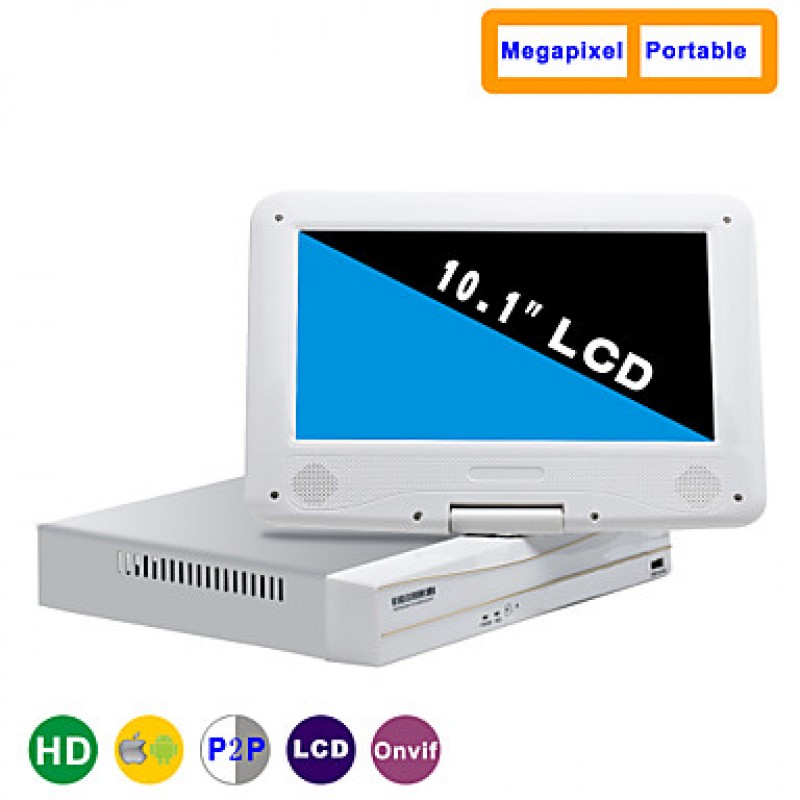 10.1 Inch 4CH 960P/720P with HDMI and P2P LCD NVR  