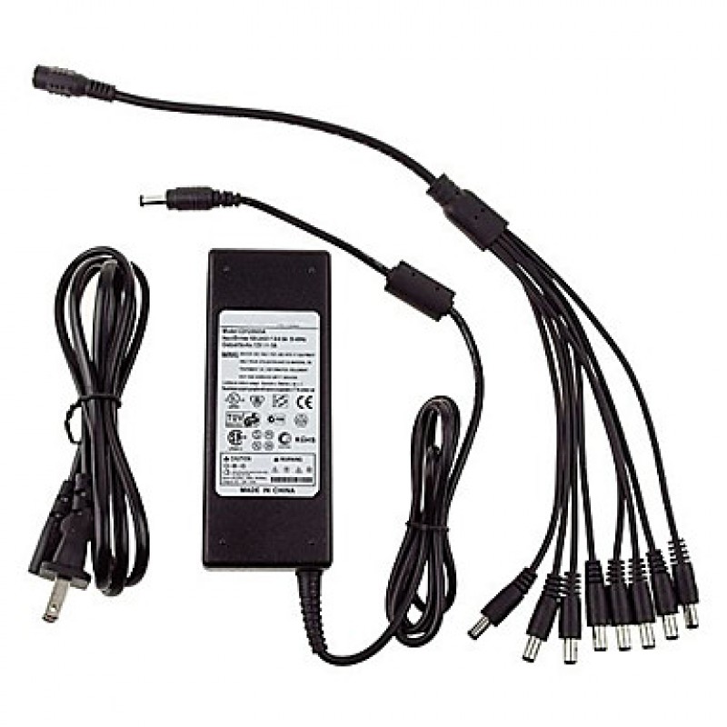 8 Ports 12V 5A DC Power Adapter for Security Cameras  